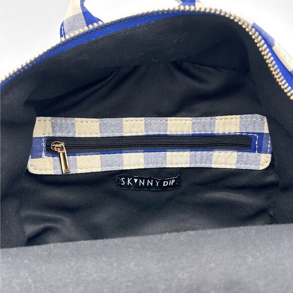 NWOT SKINNY DIP Plaid Mini Backpack (Blue/White) - Picture 12 of 13